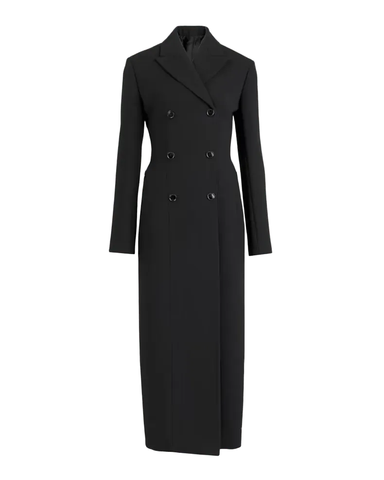 Wool Crepe Double-Breasted Tailored Coat
