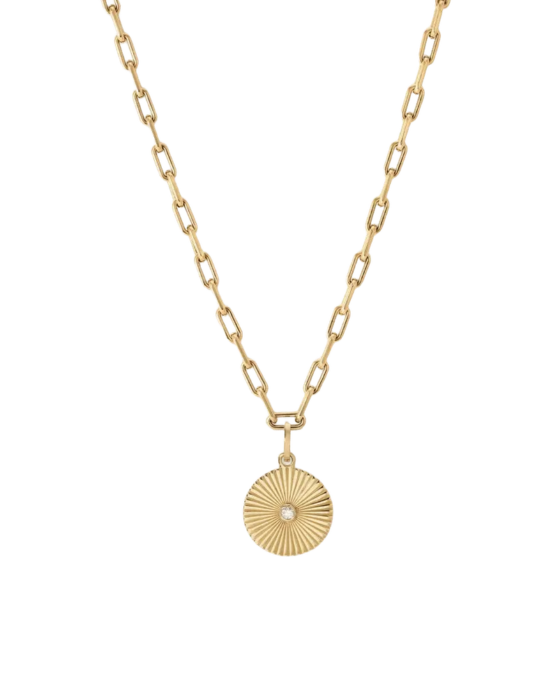Groovy Diamond Rays Charm Necklace