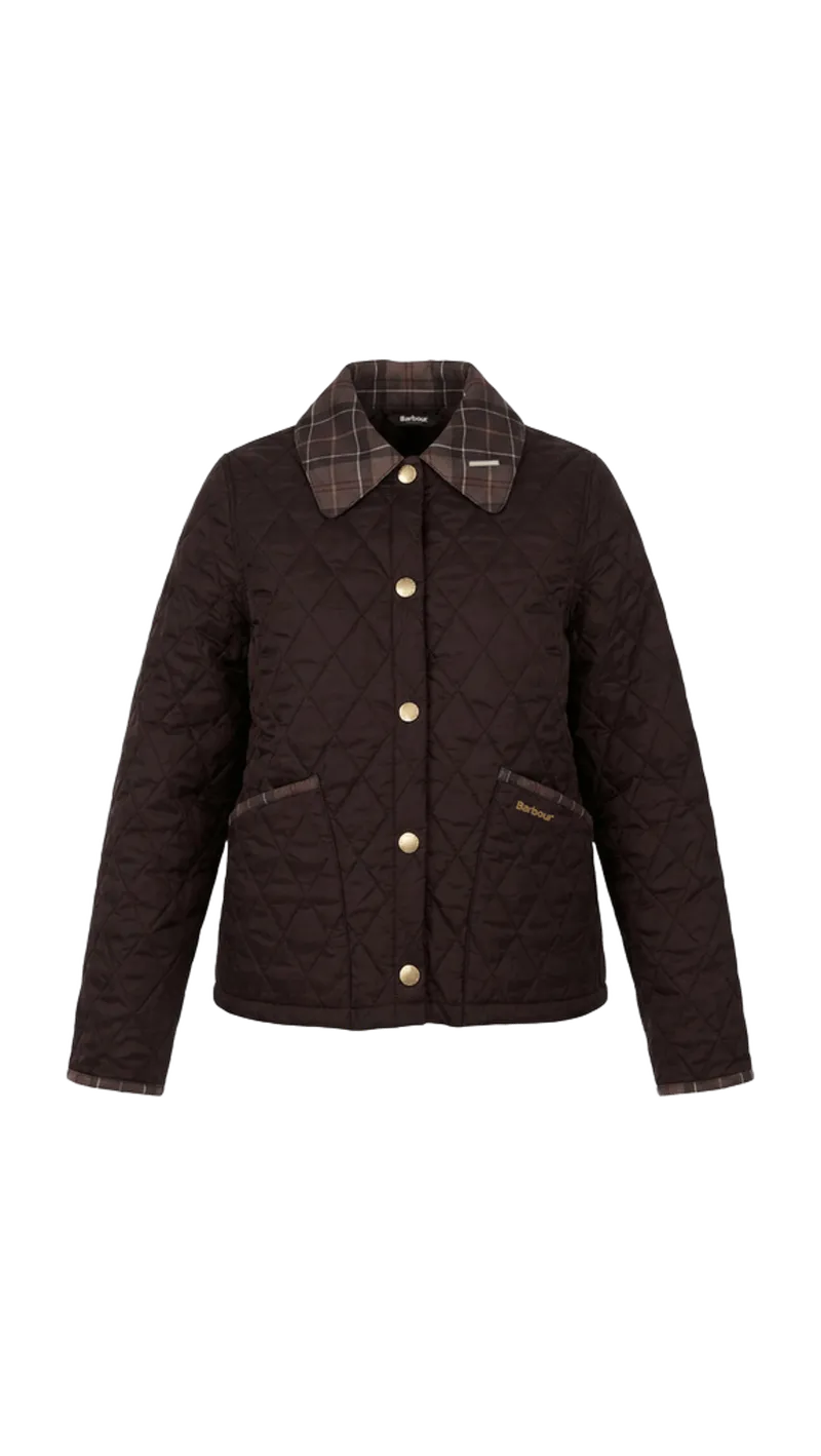 Barbour Icons Tartan Collar Cropped Liddesdale Quilted Jacket