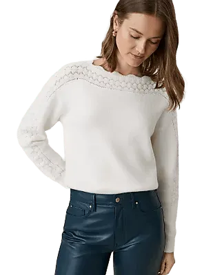 Pointelle Trim Sweater