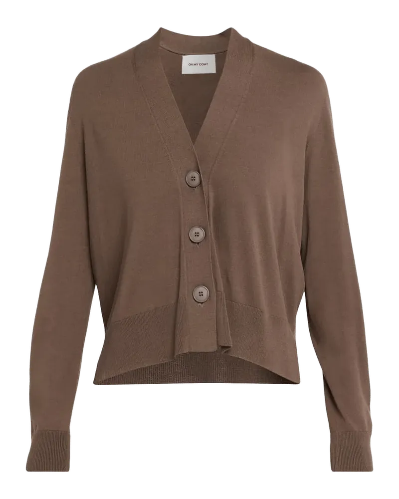 V-Neck Viscose Knit Cardigan