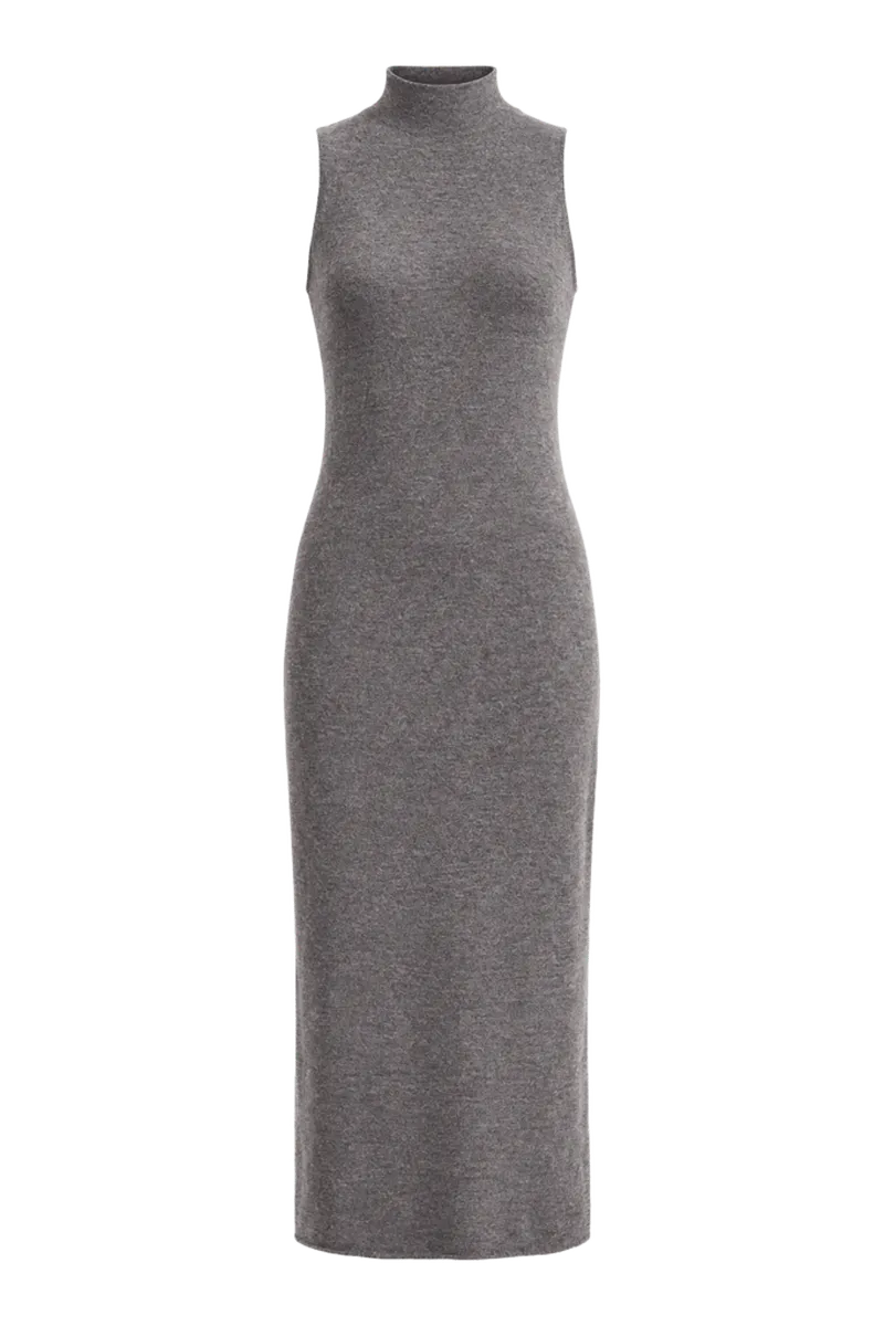 Super Fine Cashmere Sleeveless Turtleneck Dress