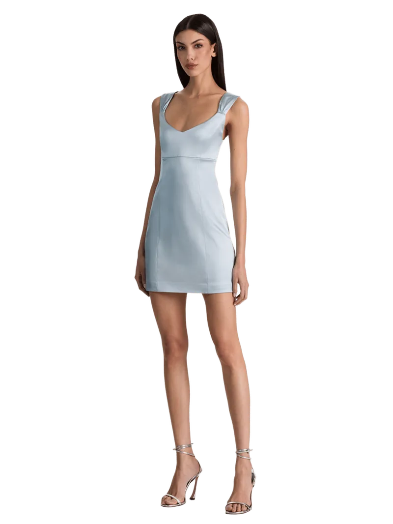 RENEE FITTED MINI DRESS - BLUE BREEZE