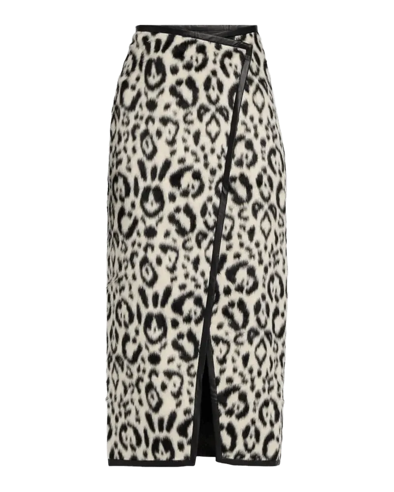 Leia Leopard Faux Fur Wrap Skirt