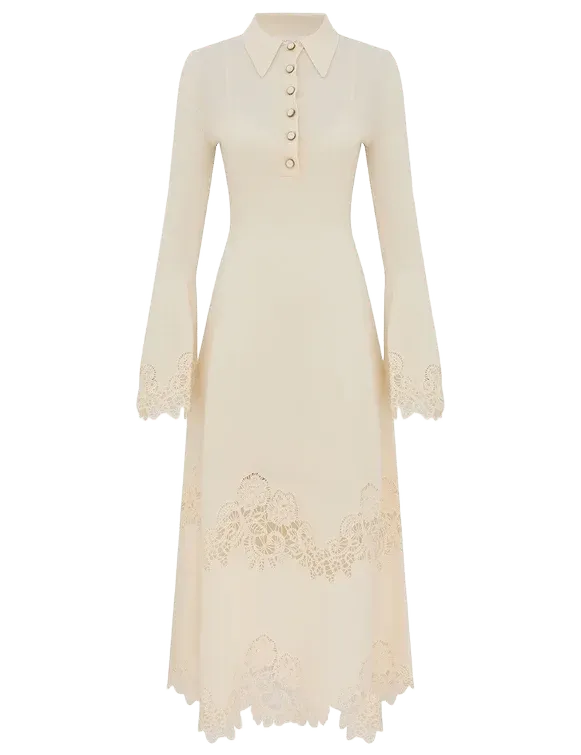 Clash Merino Lace Polo Dress
