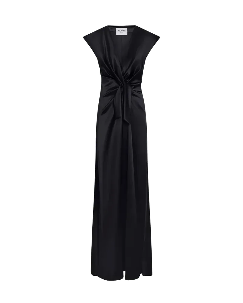 Flutter Sleeve Ava Gown in Noir