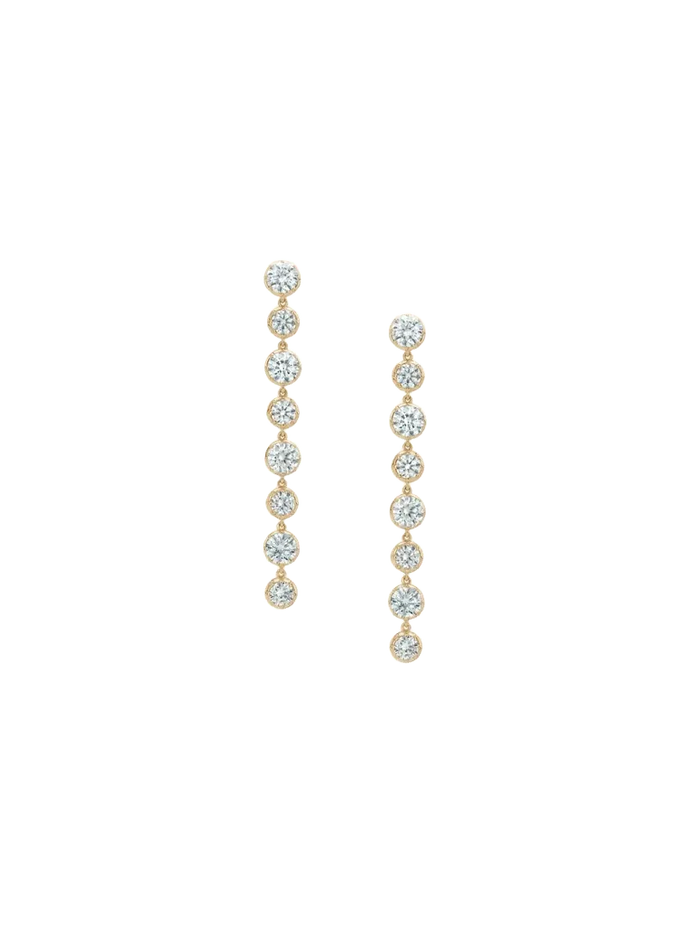 SHORT SYLVIE RIVIÈRE EARRINGS IN MOISSANITE, GOLD VERMEIL