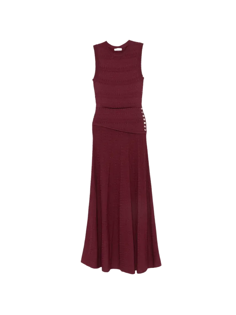 SANDRO Pointelle knit maxi dress