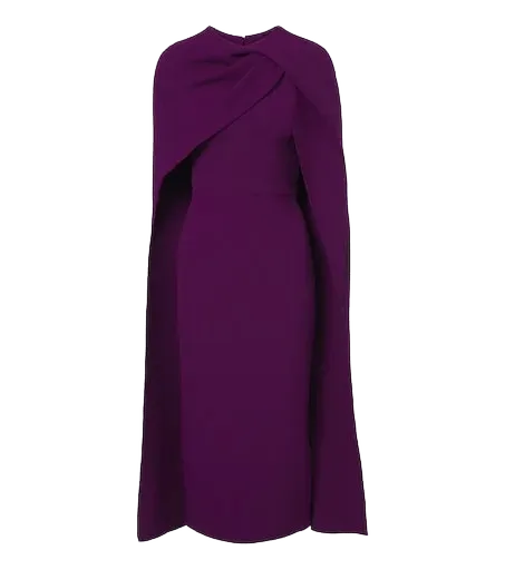 Oria caped crêpe midi dress