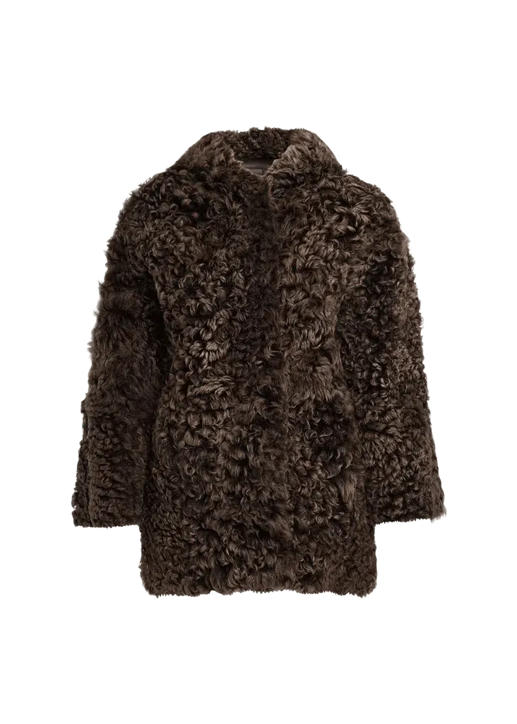 Mooney Reversible Curly Shearling Coat