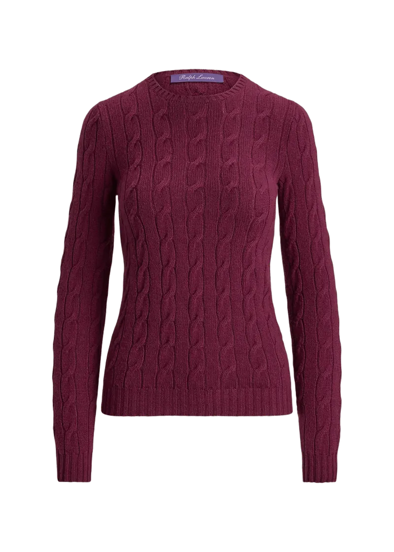 Cable-Knit Cashmere Crewneck Sweater