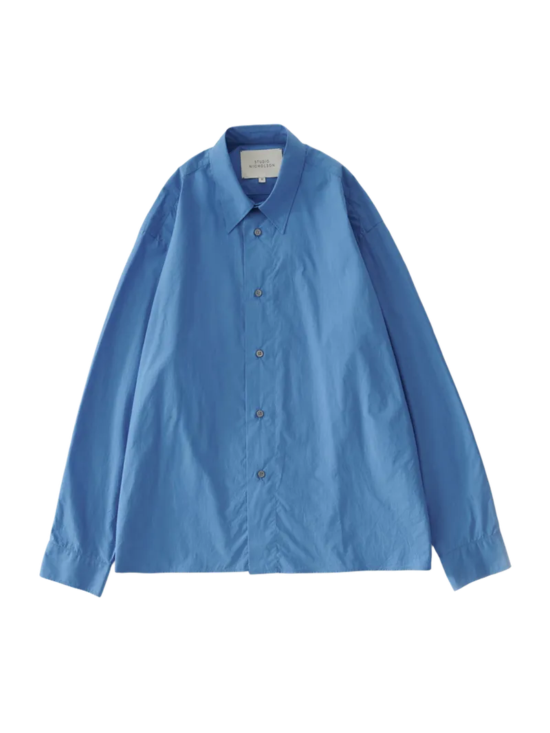 Hal Poplin Shirt in Uniform Blue