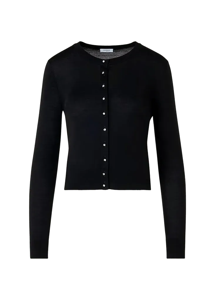 Akris Punto Merino Wool Crewneck Cardigan