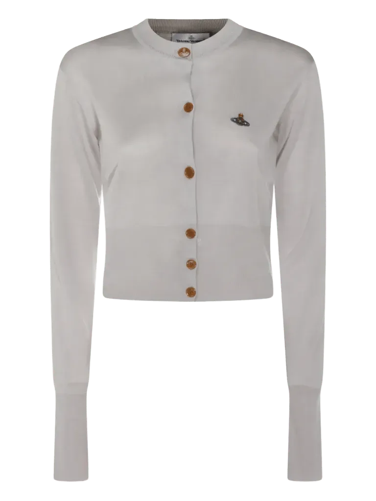 Orb embroidered button cardigan