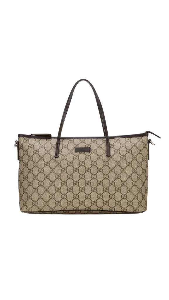 Gucci Coated Canvas Supreme Zip Tote