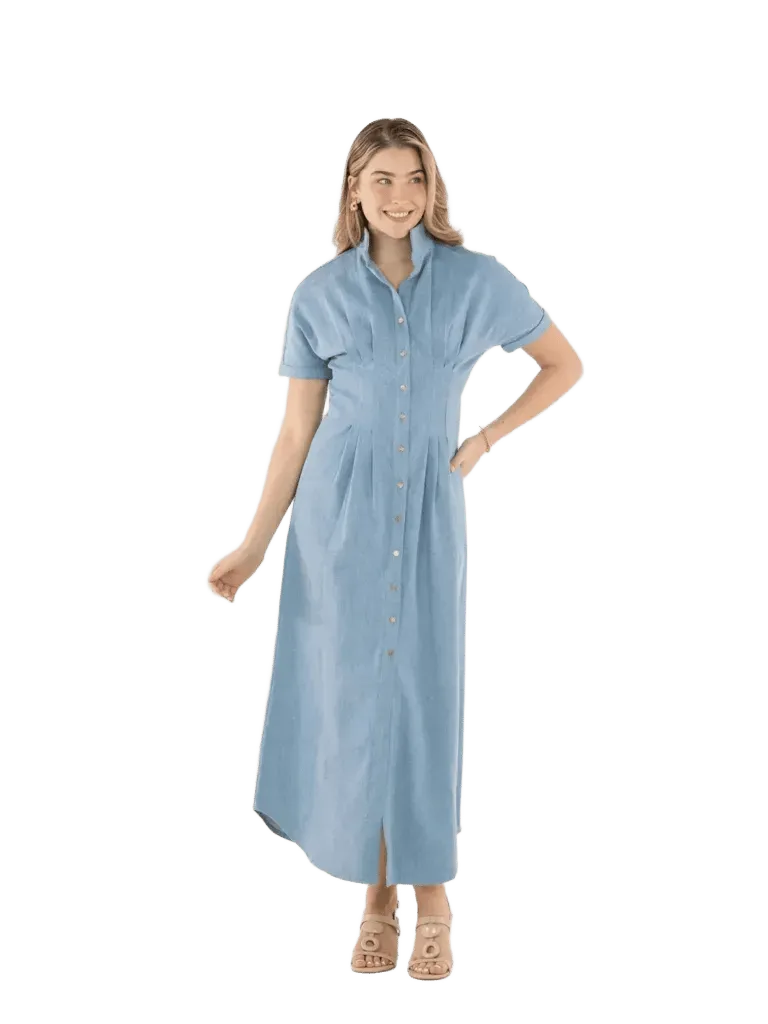 Georgia Dress in Classic Denim