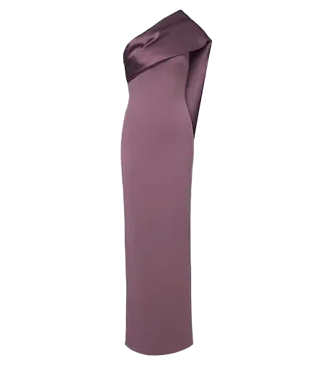 Audran one-shoulder crêpe gown