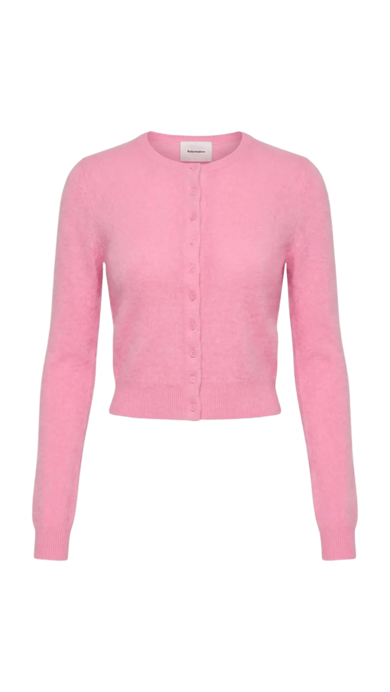 Caspia Brushed Cashmere Cropped Cardigan