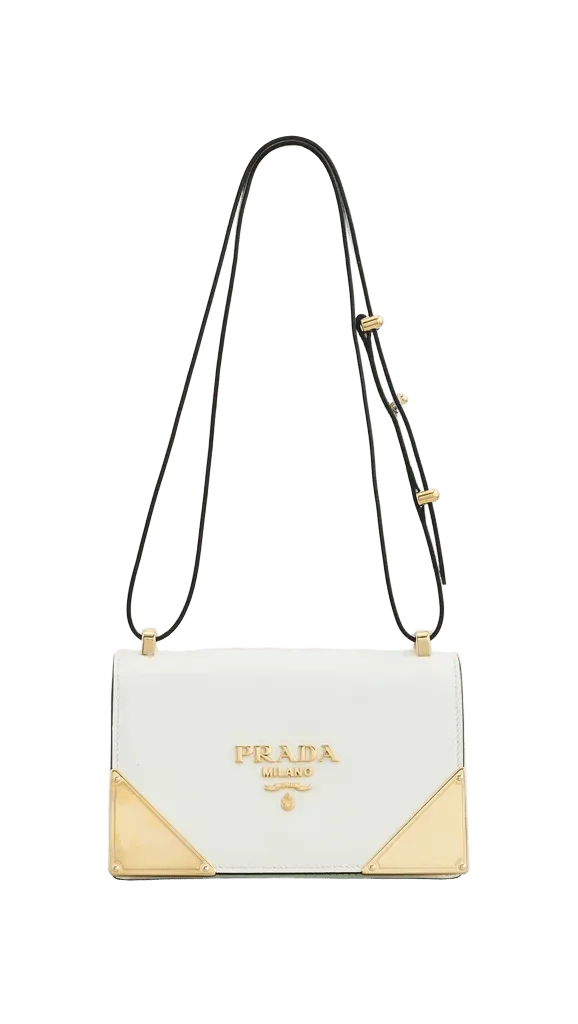 Prada Calfskin Flap Crossbody Bag