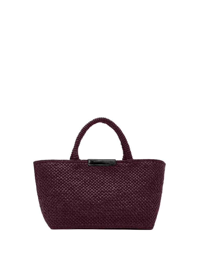 East West Chelsea Tote in Raffia - Plum