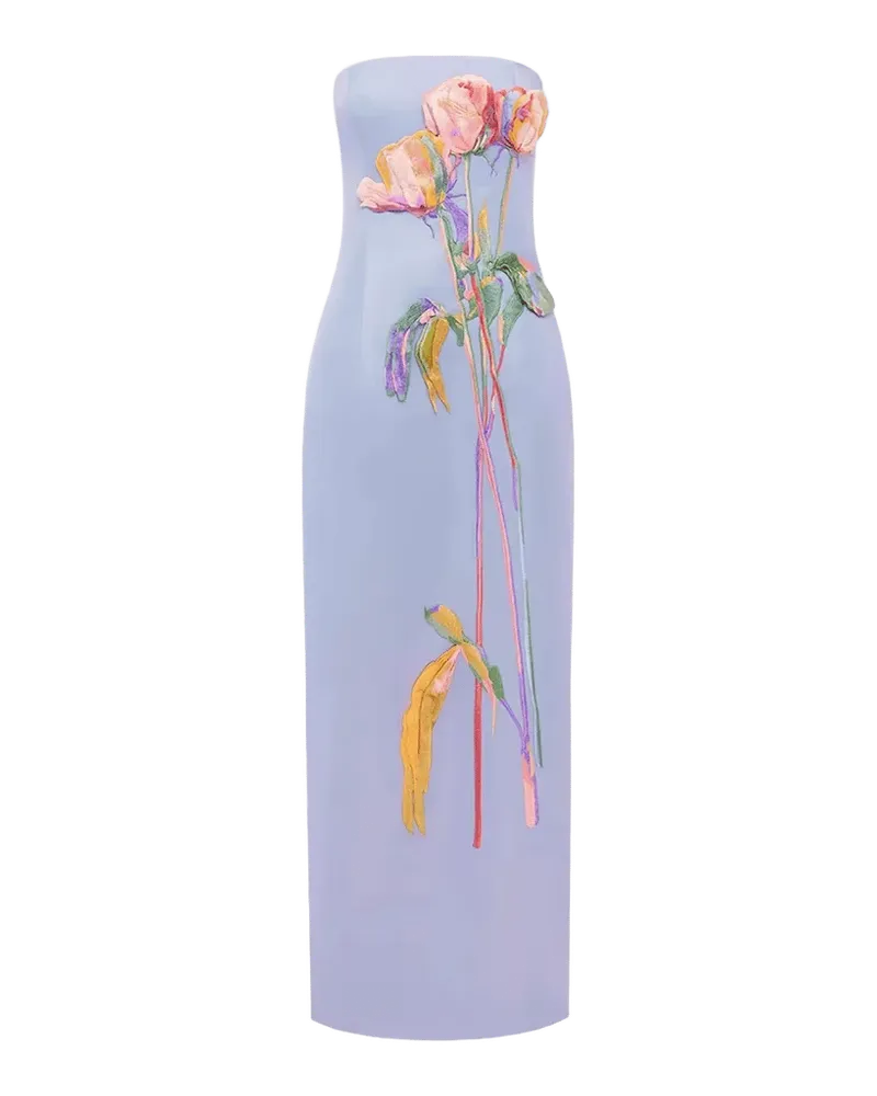 Rayna Floral-Embroidered Strapless Maxi Dress
