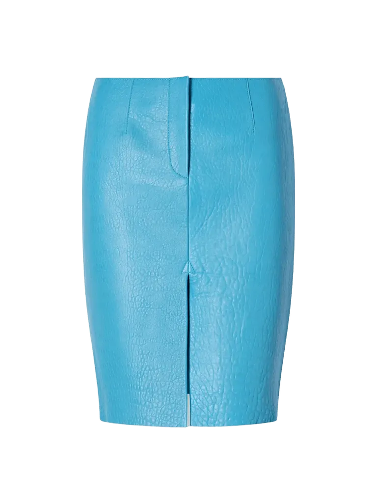Reeva textured-leather knee-length skirt