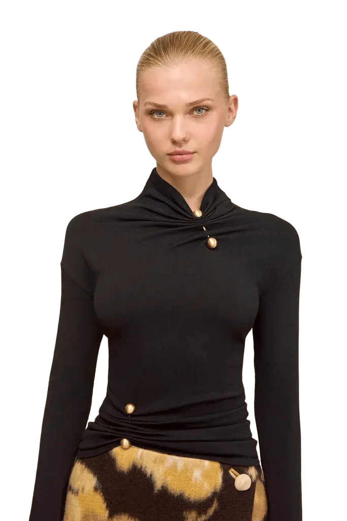 CALLIE KNIT TOP - BLACK