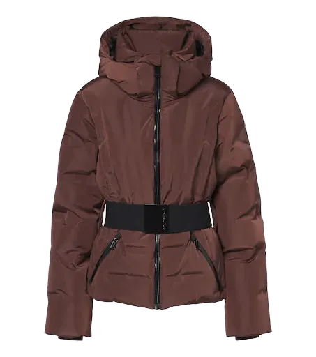 Umi belted hooded ski jacket