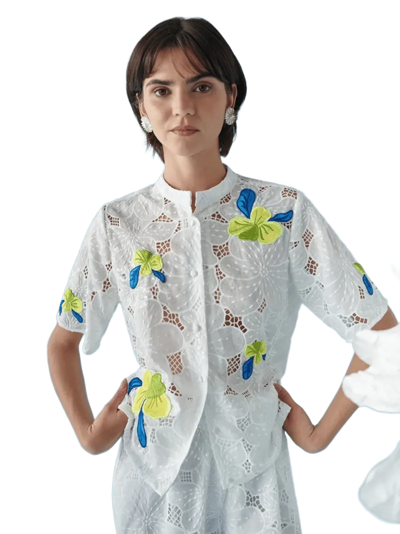 Durian Top in White