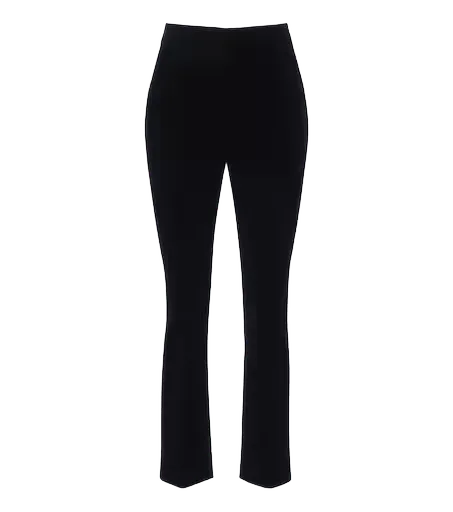 Cotton velvet cigarette-leg pants