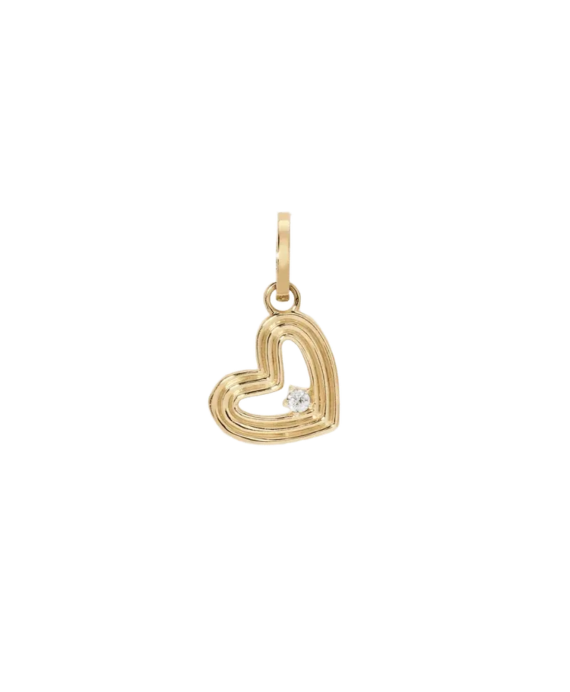 Groovy Diamond Heart Hinged Charm