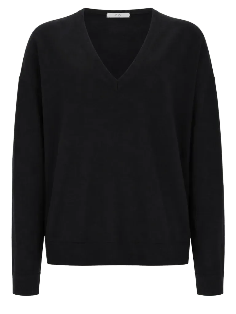Italist Pure Cashmere V-Neck Sweater — Black