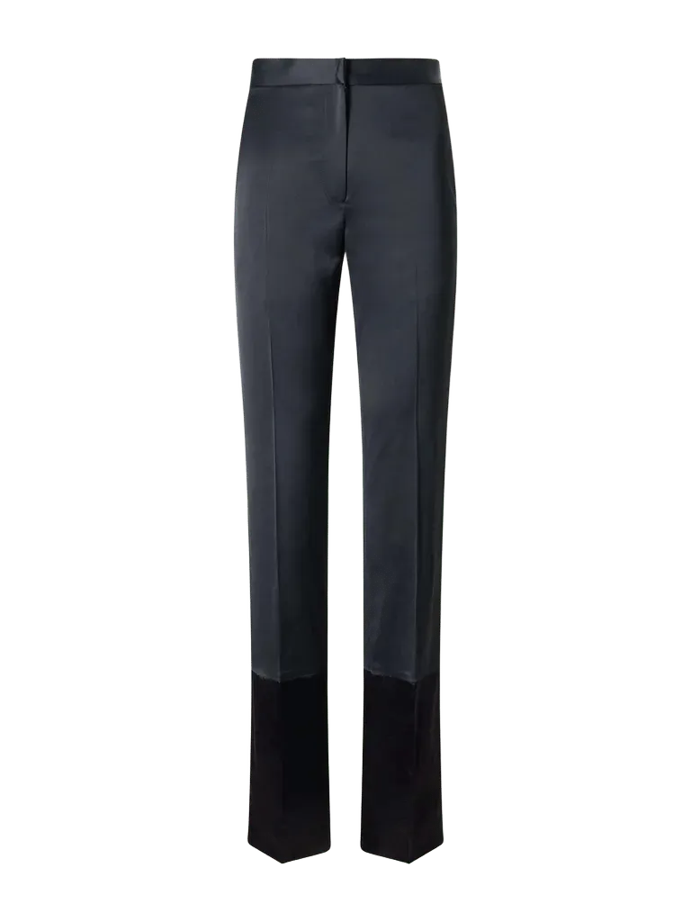 Sue paneled satin straight-leg pants
