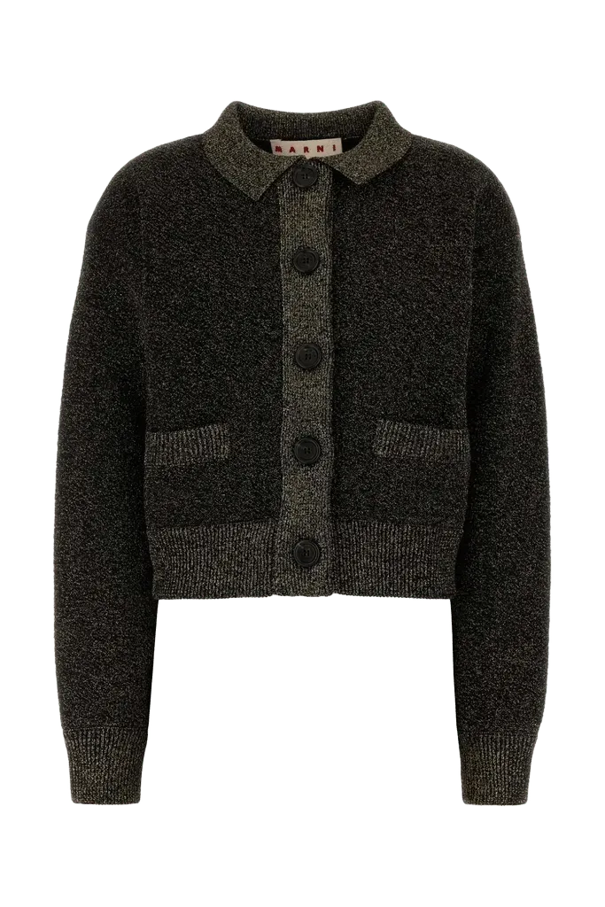 Marni Wool-Blend Cardigan — Black
