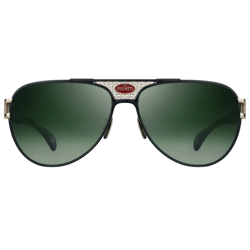 Bugatti 11BKWG Metal Aviator Sunglasses — Black