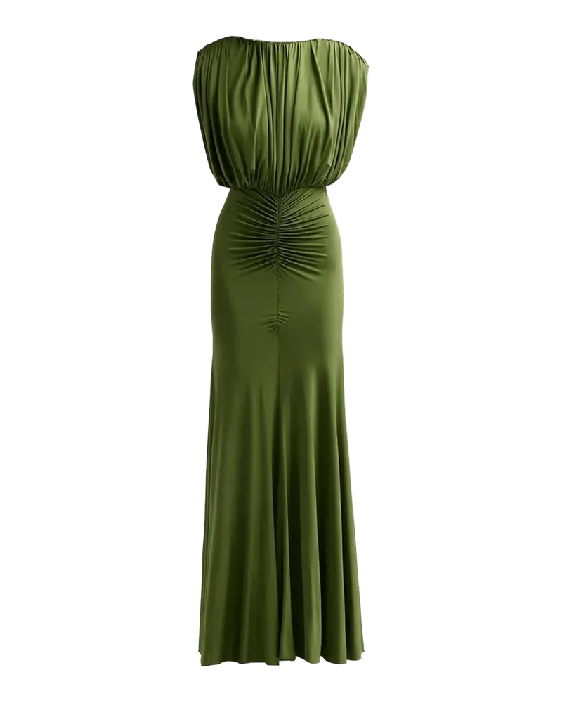 Gathered Jersey Maxi Dress