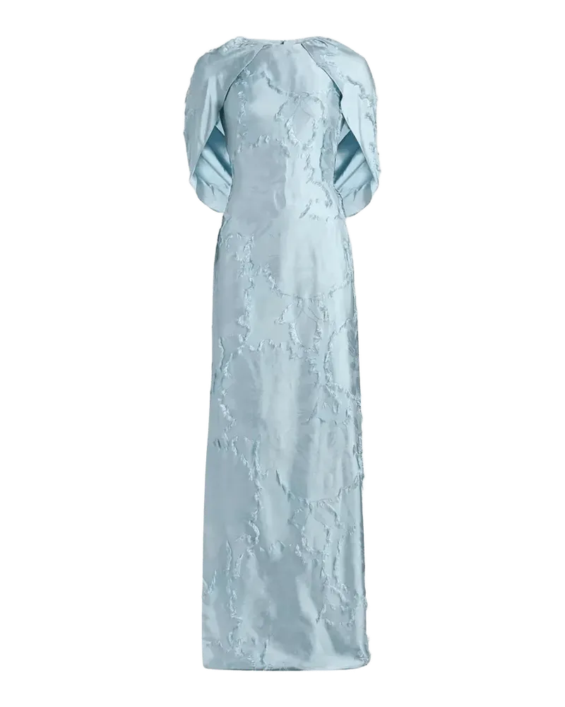 Satin Cape-Detail Gown
