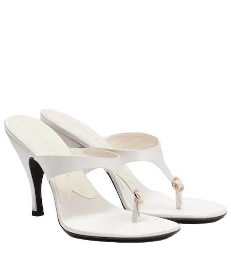 Kiss And Tell embellished satin thong sandals