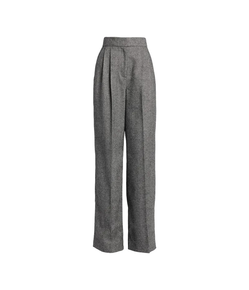 Herringbone Wide Leg Trouser