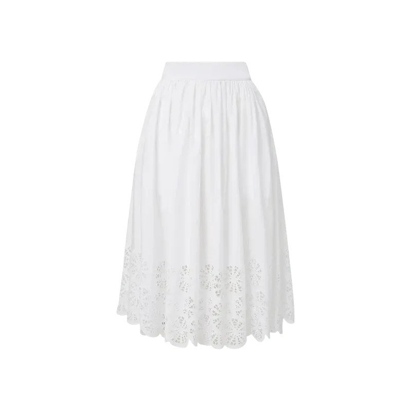 camille skirt in lemon slice embroidered cotton
