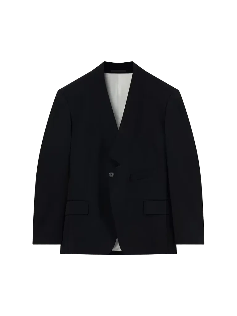 Jacket in Wool with Dropping Collar