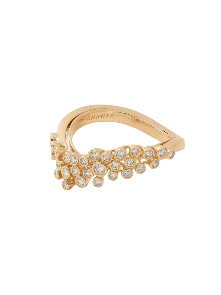 Floating 18-karat rose gold diamond ring