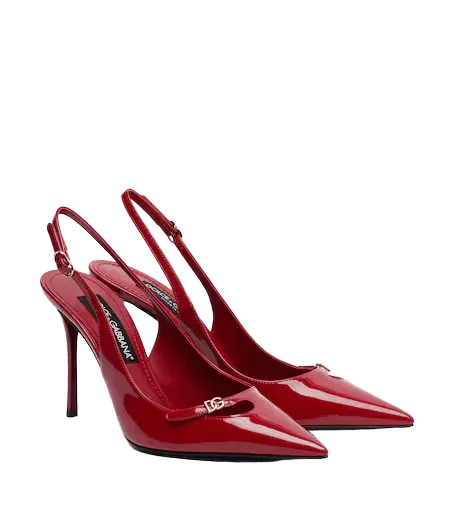 DG patent leather slingback pumps