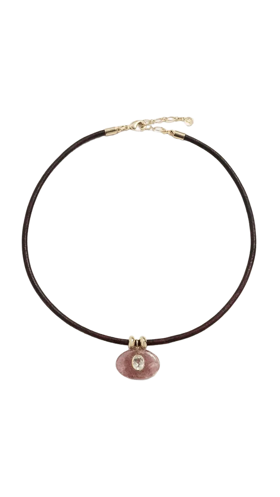Strawberry Moonstone Horizon Necklace