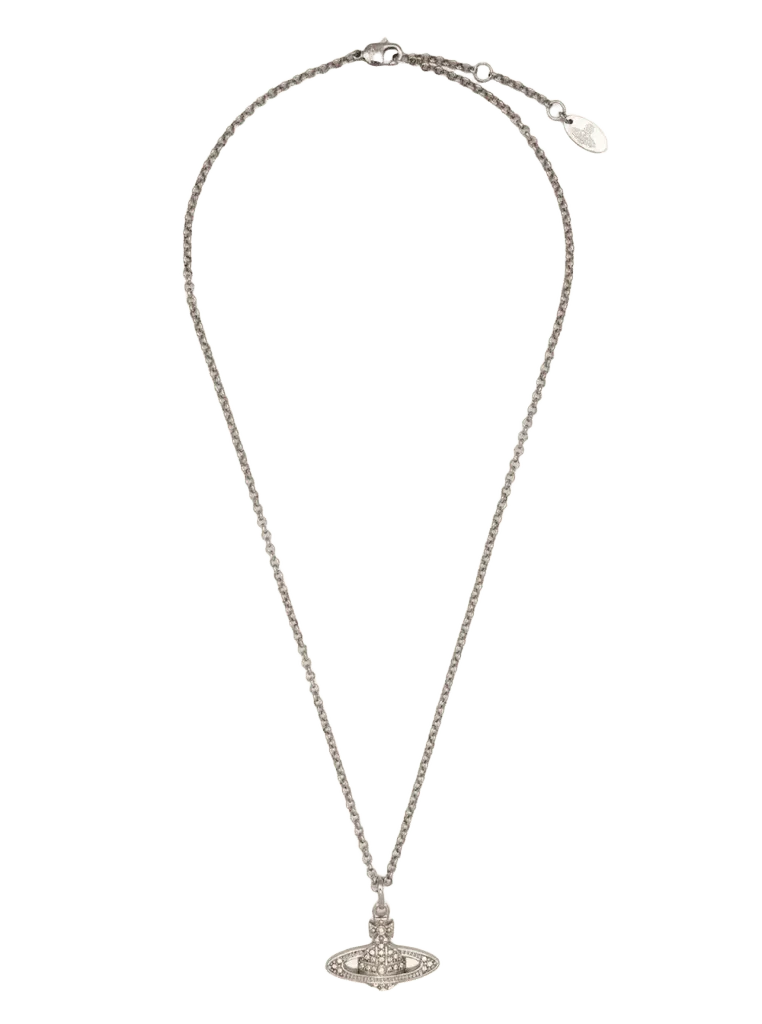 Vivienne Westwood Orb Pendant with Rhinestones Necklace — Silver