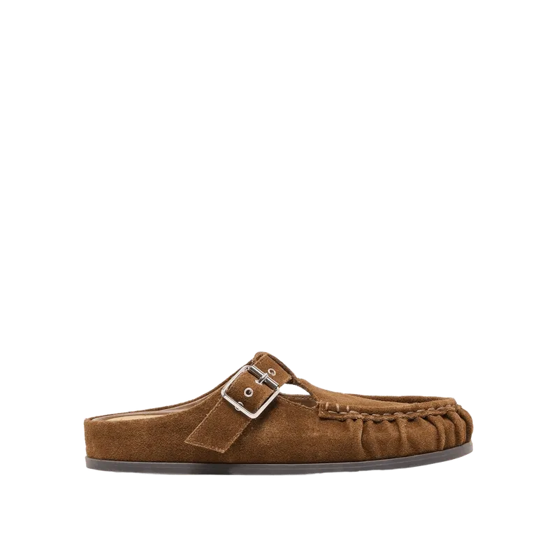 JEANNE FLATS CHESTNUT SUEDE