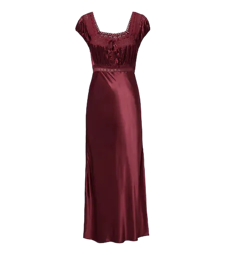 Maeva lace-trimmed satin midi dress