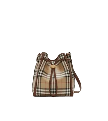 Small Check Bucket Bag in Archive beige - Women, Cotton | Burberry Official