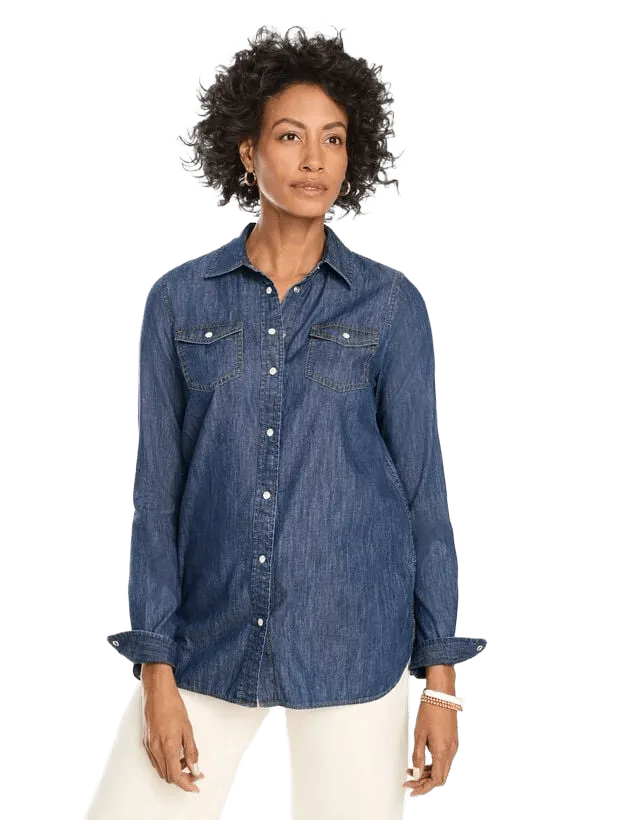 Snap Button Denim Shirt - Caspian Blue Wash