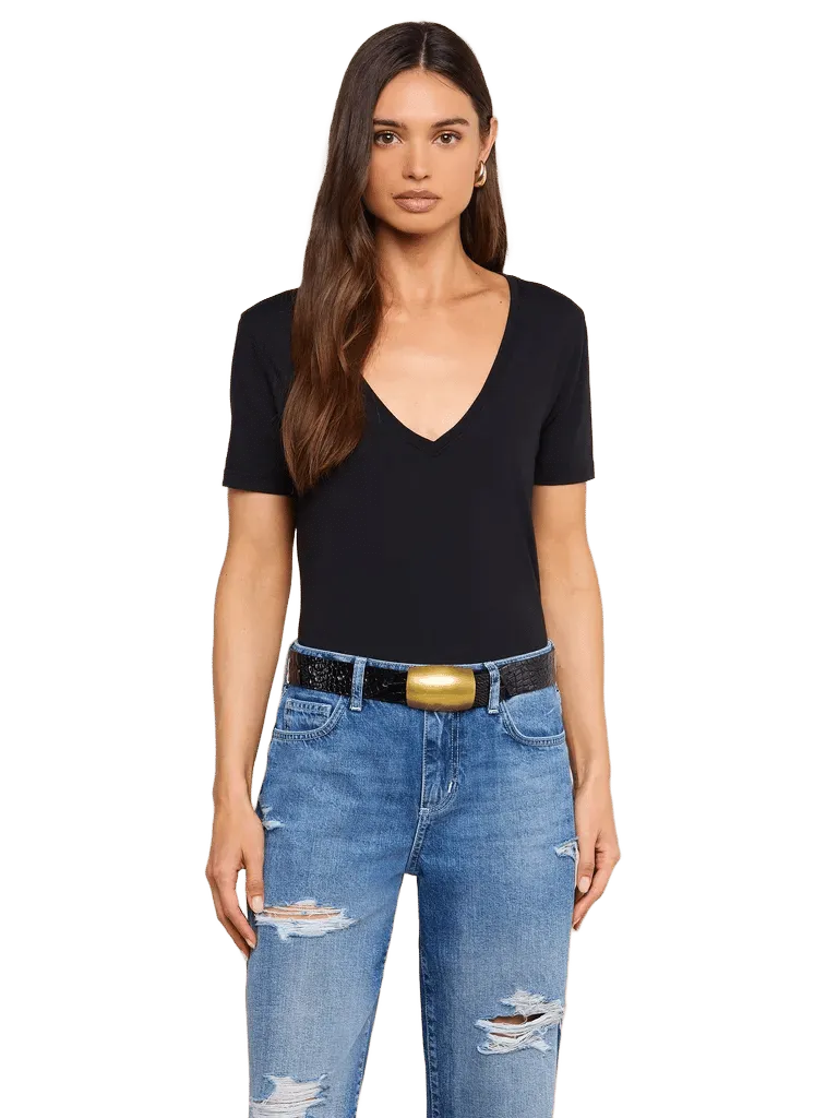 Brianna Cotton V-Neck Tee